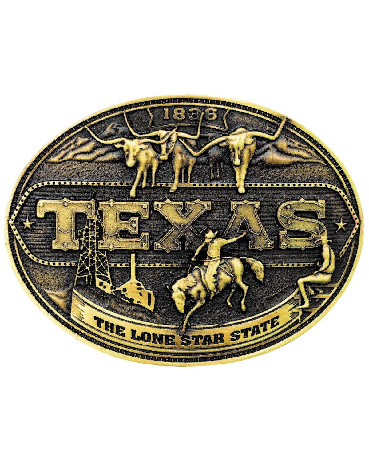 Image #1 - Cody James Men's Texas Heritage Belt Buckle, Gold, hi-res