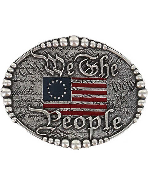 Image #1 - Cody James Men's We The People Belt Buckle , Silver, hi-res