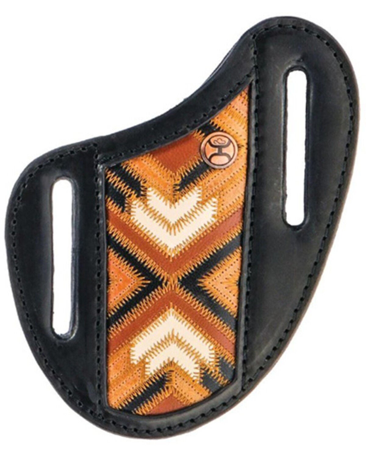 Hooey Montezuma Southwestern Pancake Knife Sheath, Black/brown, hi-res