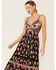 Image #4 - Angie Women's Black Floral Twist Front Keyhole Maxi Dress, , hi-res