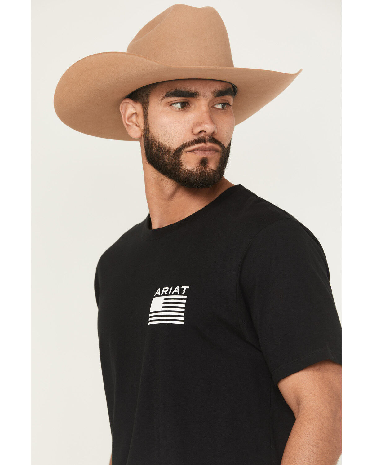 Image #3 - Ariat Men's Freedom Stripe Short Sleeve Graphic T-Shirt, Black, hi-res