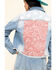Shyanne Women's Cropped Paisley Americana Denim Trucker Jacket , Blue, hi-res