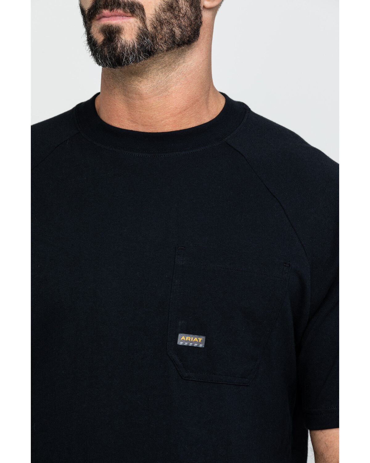 Image #4 - Ariat Men's Rebar Cotton Strong Short Sleeve Crew T-Shirt, Black, hi-res
