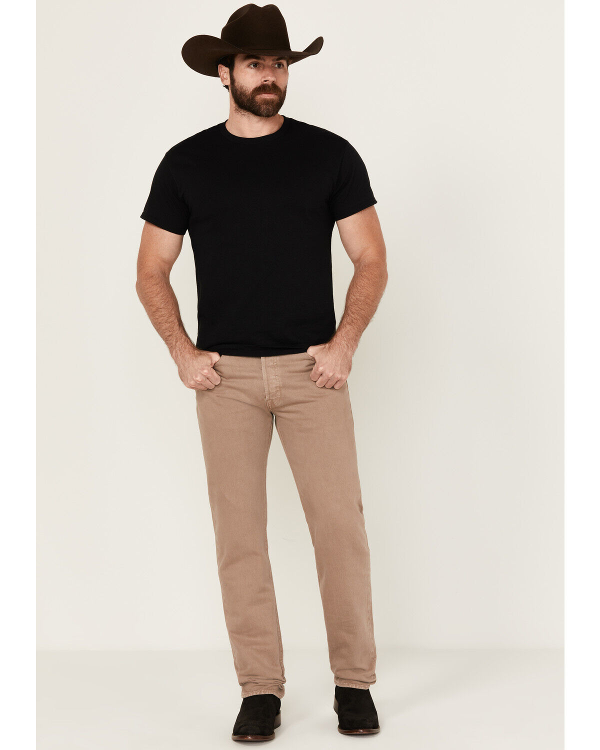 Image #1 - Levi's Men's 501 Original Fit Straight Leg Rigid Denim Jeans, Tan, hi-res