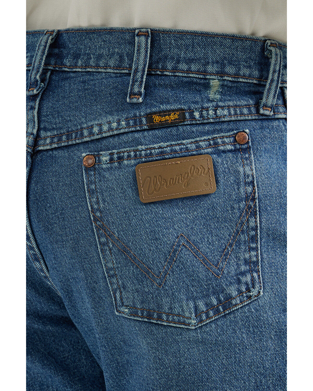 Image #4 - Wrangler Men's 47MWZ Vintage Collection Medium Wash Regular Fit Straight Stretch Denim Jeans, , hi-res