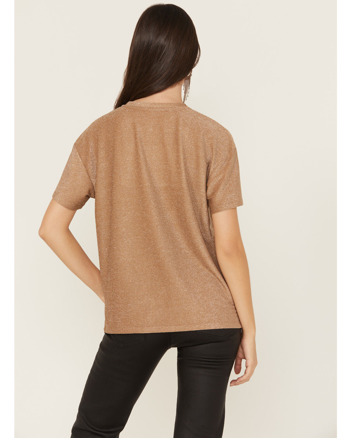 Image #4 - Blended Women's Honky Tonk Shimmer Short Sleeve Graphic Tee, Brown, hi-res