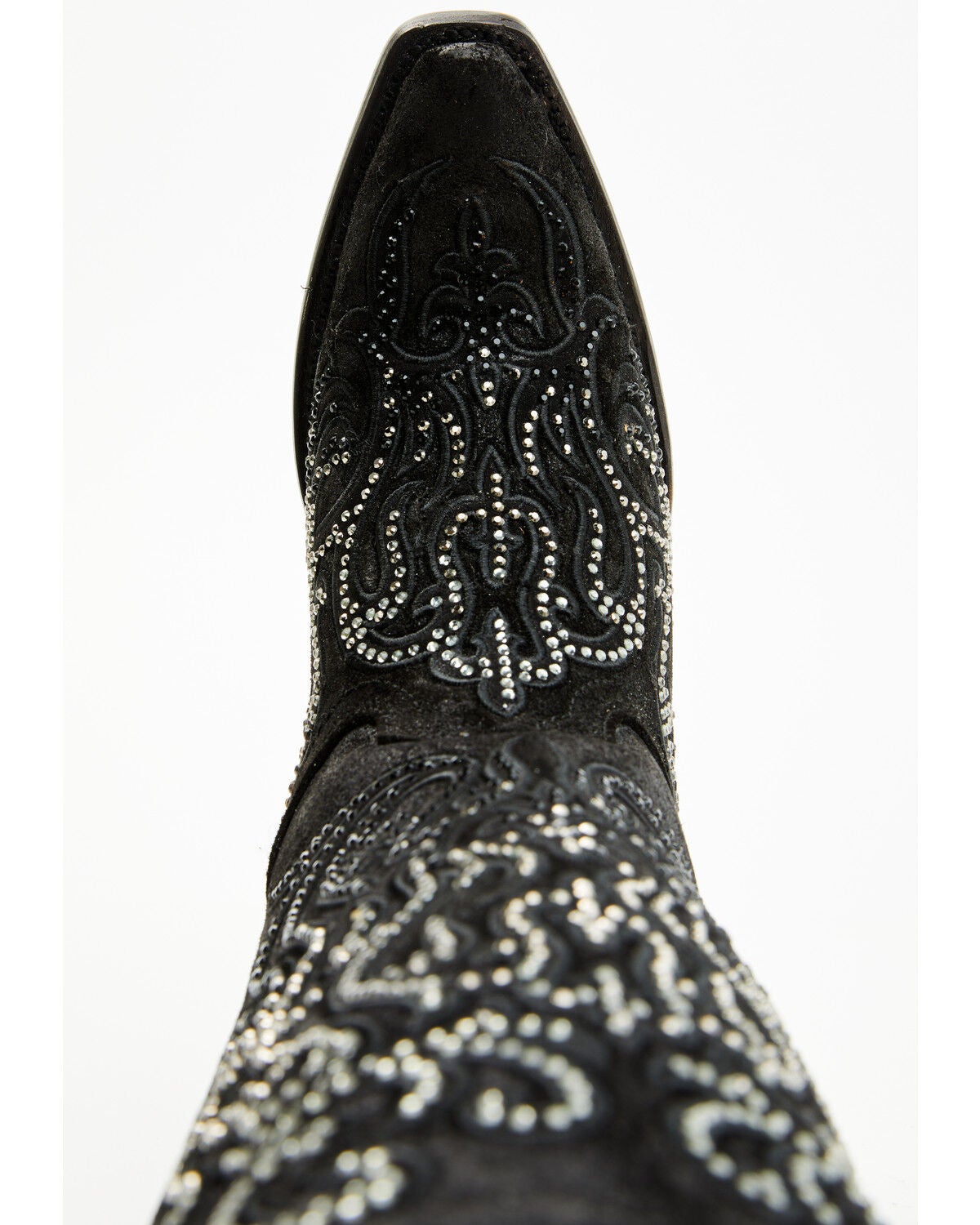Image #6 - Corral Women's Crystal Embroidered Tall Western Boots - Snip Toe, Black, hi-res