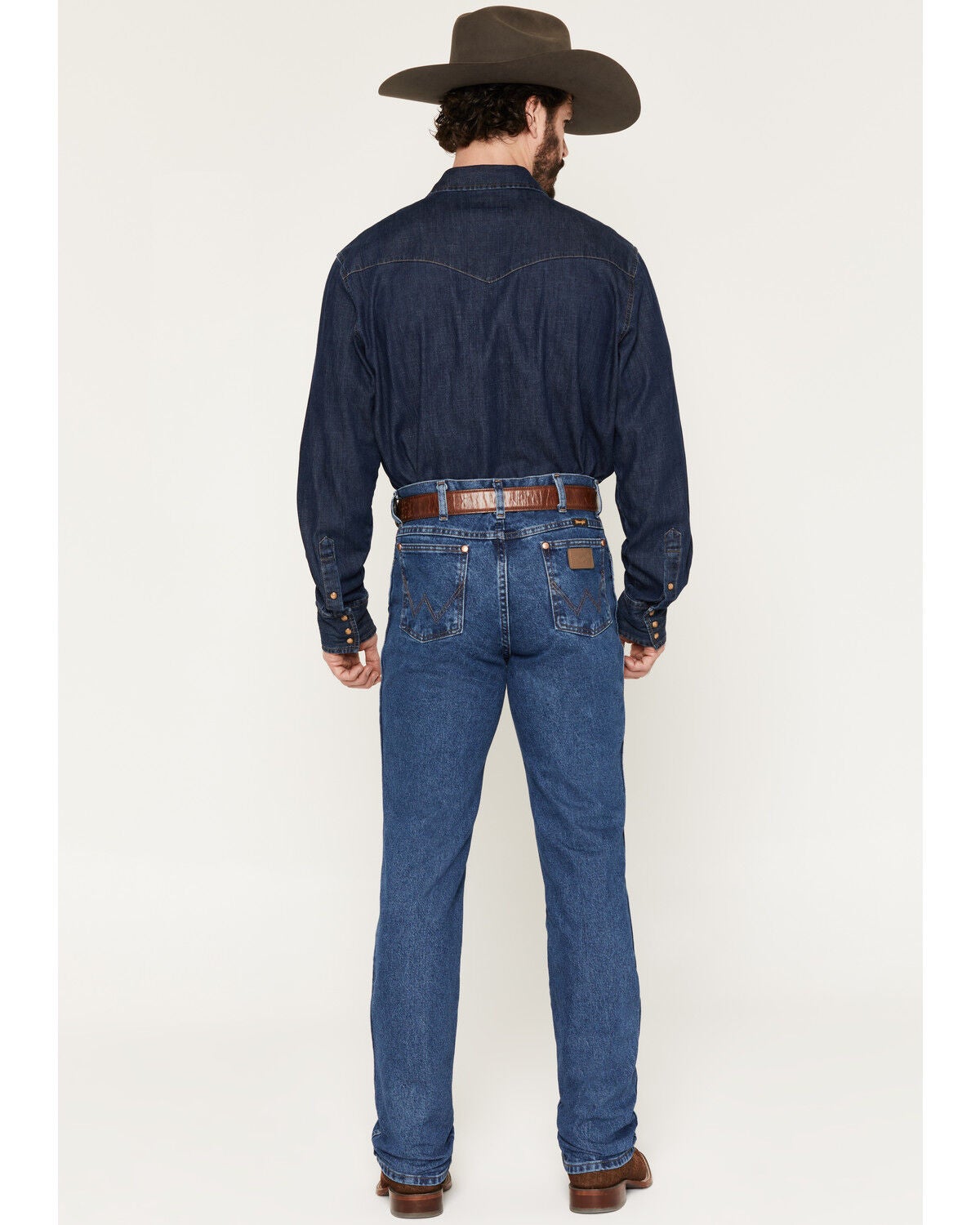 Image #3 - Wrangler Men's 936 Cowboy Cut Slim Fit Prewashed Jeans, Stonewash, hi-res