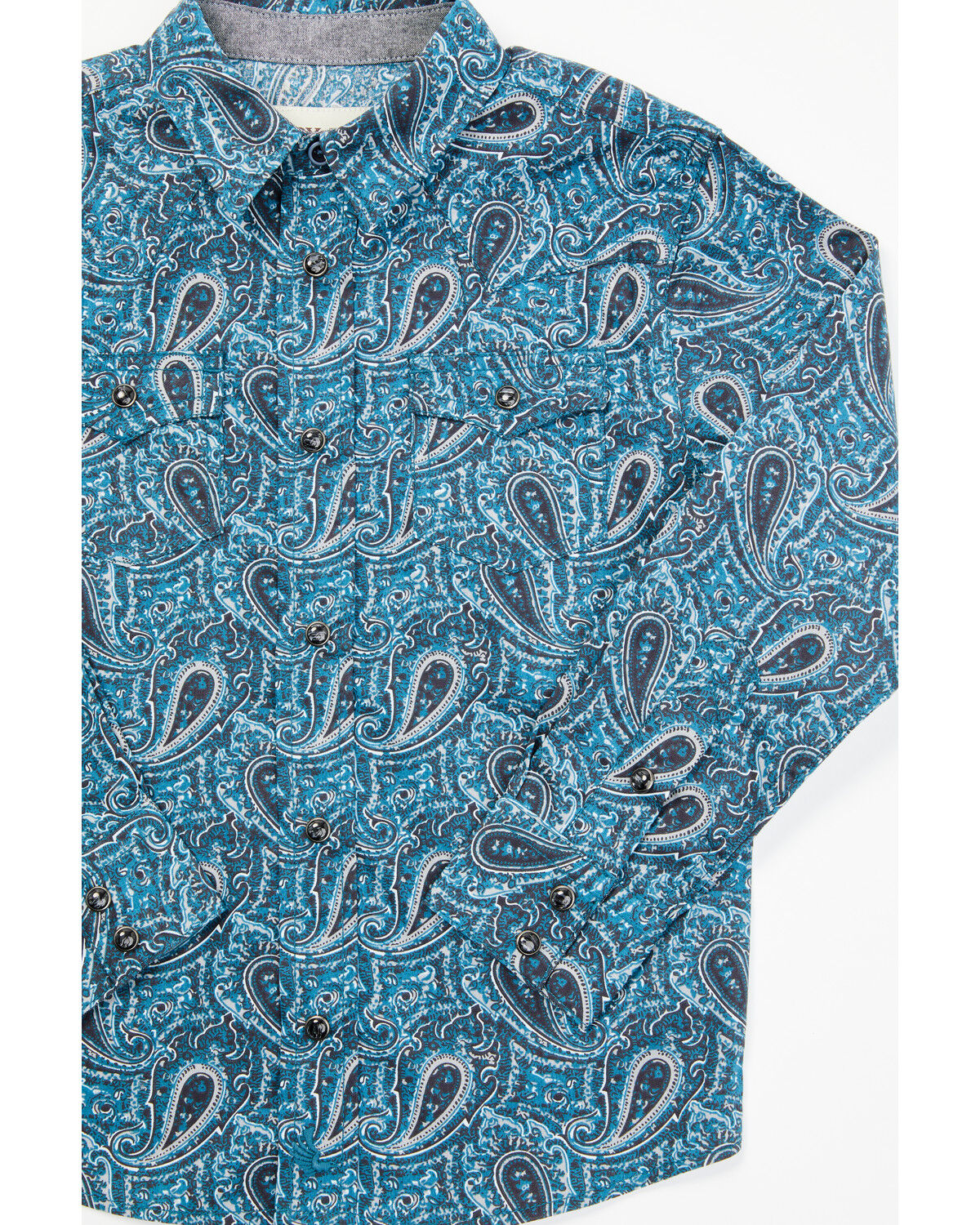 Image #2 - Cody James Toddler Boys' Lasso Paisley Print Long Sleeve Snap Western Shirt, Blue, hi-res