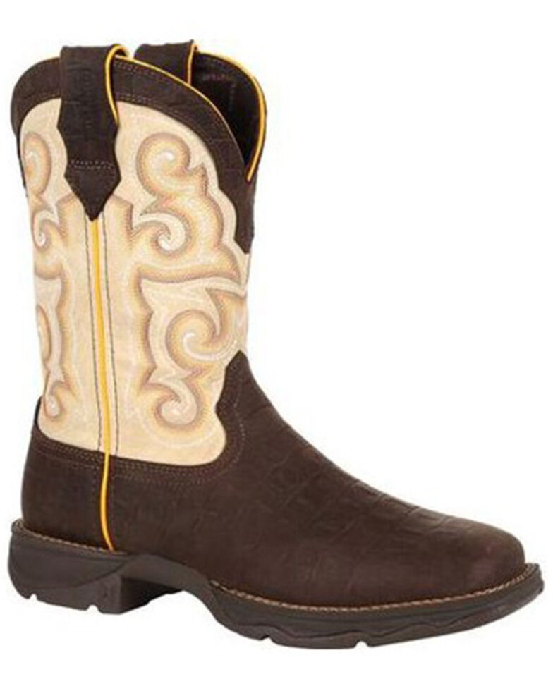 Durango Women's Cream Lady Rebel Pro Western Boots - Square Toe , Brown, hi-res