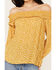 Image #3 - Wild Moss Women's Ditzy Floral Print Long Sleeve Off The Shoulder Shirt, Mustard, hi-res