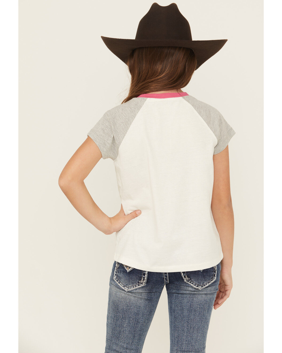 Image #4 - Rock & Roll Denim Girls' Horses Heart Short Sleeve Graphic Tee, Ivory, hi-res