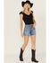Image #1 - Idyllwind Women's Ellie Embellished Medium Wash High Rise Stretch Denim Shorts, Medium Wash, hi-res