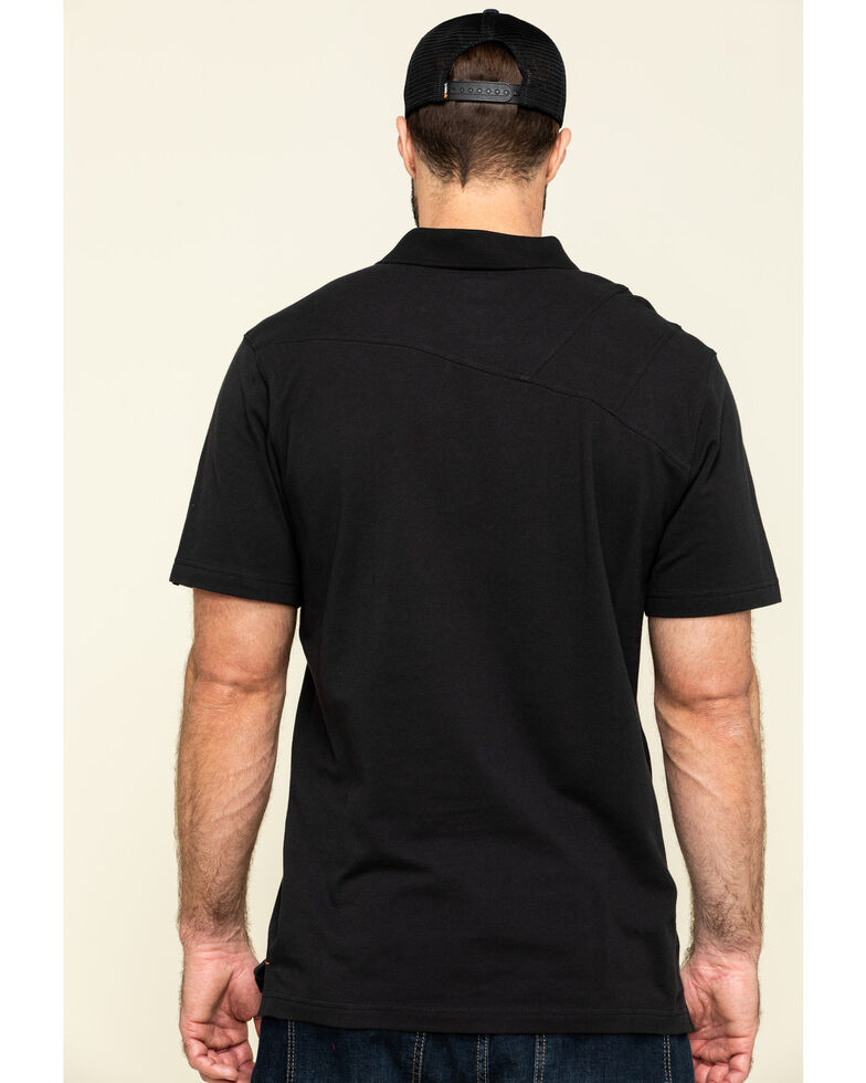 Hawx Men's Black Miller Pique Short Sleeve Work Polo Shirt - Big , Black, hi-res