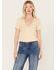 Image #1 - Wild Moss Women's Space Dye Faux Wrap Top, Yellow, hi-res