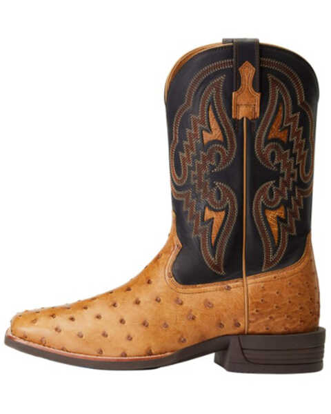 Image #2 - Ariat Men's Dagger Full-Quill Ostrich Exotic Western Boots - Broad Square Toe , Brown, hi-res