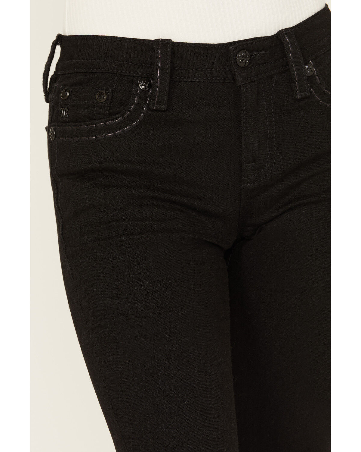 Image #4 - Miss Me Women's Classic Mid Rise Stretch Bootcut Jeans, Black, hi-res