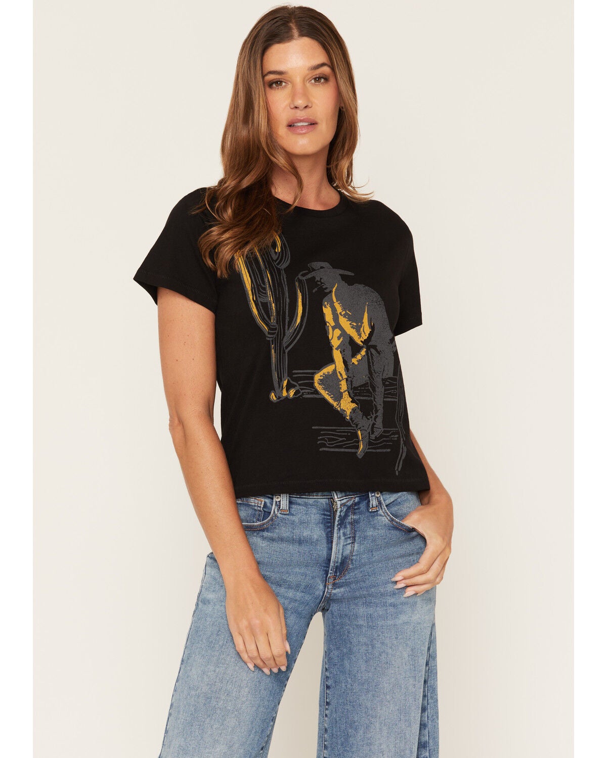 Ariat Women's Wild West Short Sleeve Graphic Tee, Black, hi-res