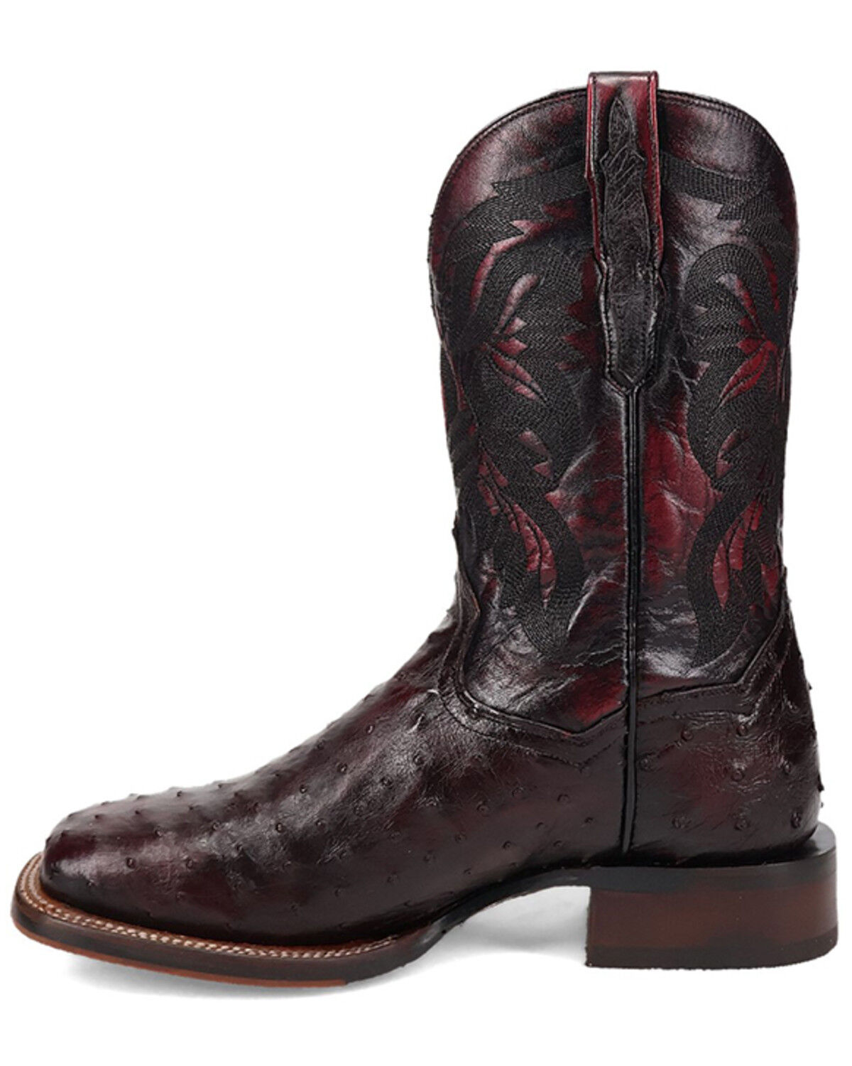 Image #3 - Dan Post Men's Alamosa Exotic Ostrich Western Boots - Broad Square Toe, Black, hi-res