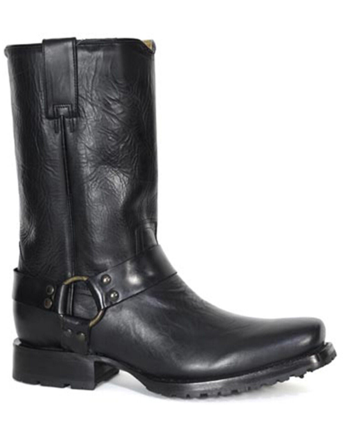 Stetson Men's Heritage Harness Motorcycle Boots - Square Toe, Black, hi-res