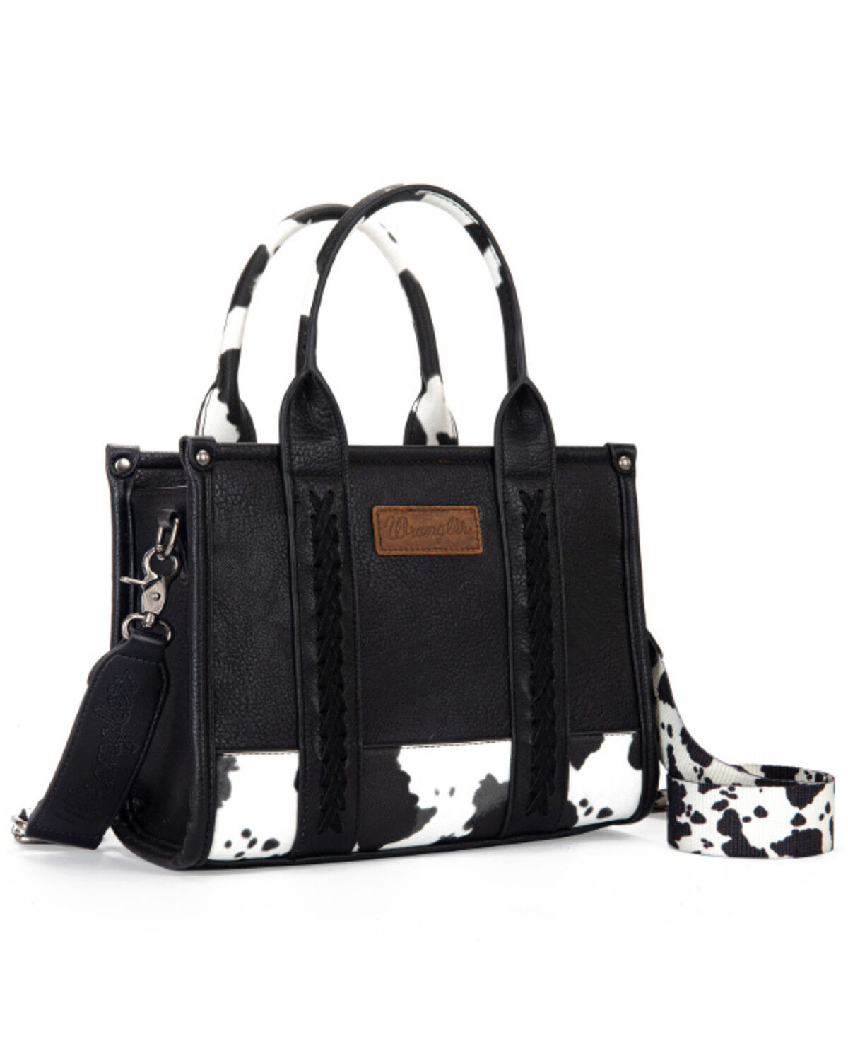 Image #1 - Wrangler Women's Whipstitch Patchwork Crossbody Bag, Black, hi-res