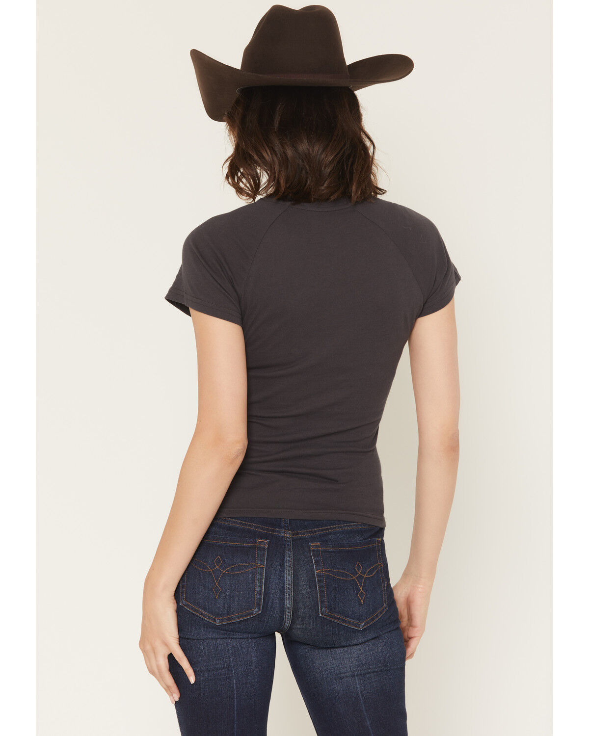 Image #4 - Wrangler Women's Cowboys Short Sleeve Graphic Baby Tee, Black, hi-res