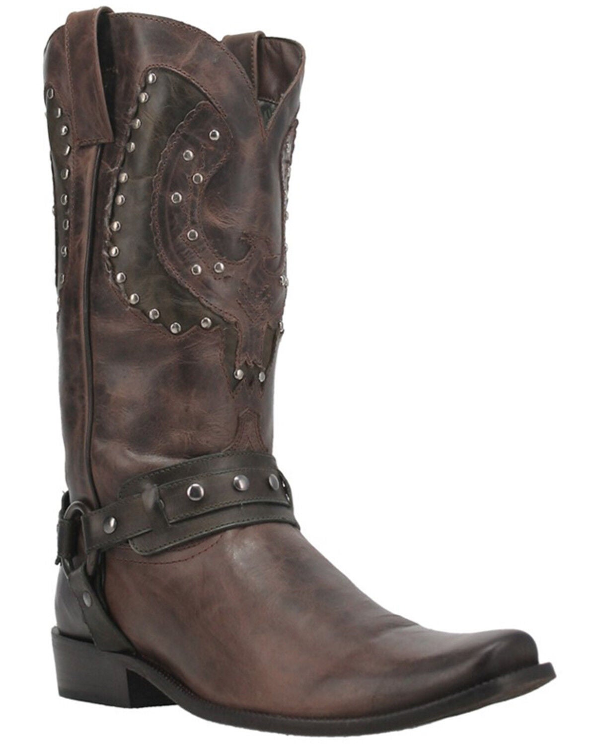 Image #1 - Dingo Men's War Studded Eagle Inlay Western Boot - Square Toe, , hi-res