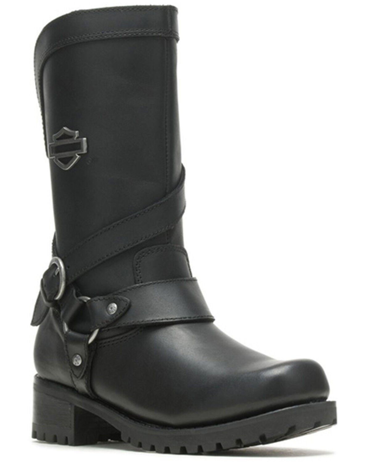 Harley Davidson Women's 9.5" Amber Motorcycle Boots - Round Toe, Black, hi-res