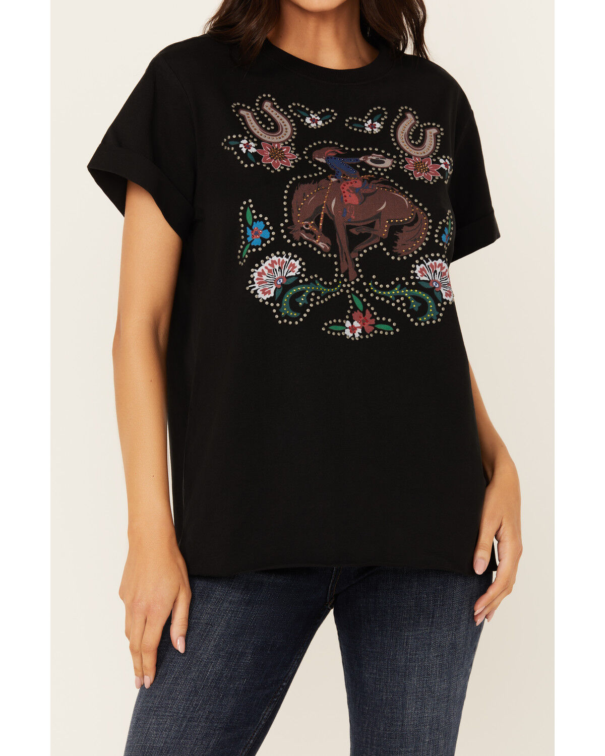 Image #3 - Idyllwind Women's Rowena Nudie Inspired Short Sleeve Graphic Tee, Black, hi-res
