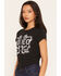 Image #2 - Blended Women's Rodeo Rhinestone Short Sleeve Snap Tee, Black, hi-res