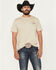 Image #2 - Howitzer Men's Blue Collar Eagle Short Sleeve Graphic T-Shirt, Oatmeal, hi-res