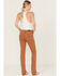 Image #3 - Miss Me Women's Mid Rise Straight Stretch Denim Jeans, Camel, hi-res