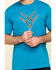 Image #4 - Hawx Men's Teal Fractal Camo Logo Graphic Work T-Shirt, Teal, hi-res