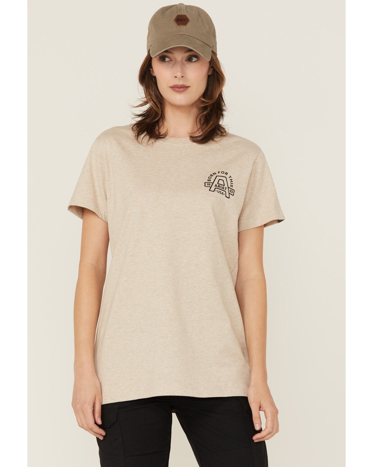 Image #2 - Ariat Women's Rebar Born For This Short Sleeve Graphic Work Tee, Beige, hi-res