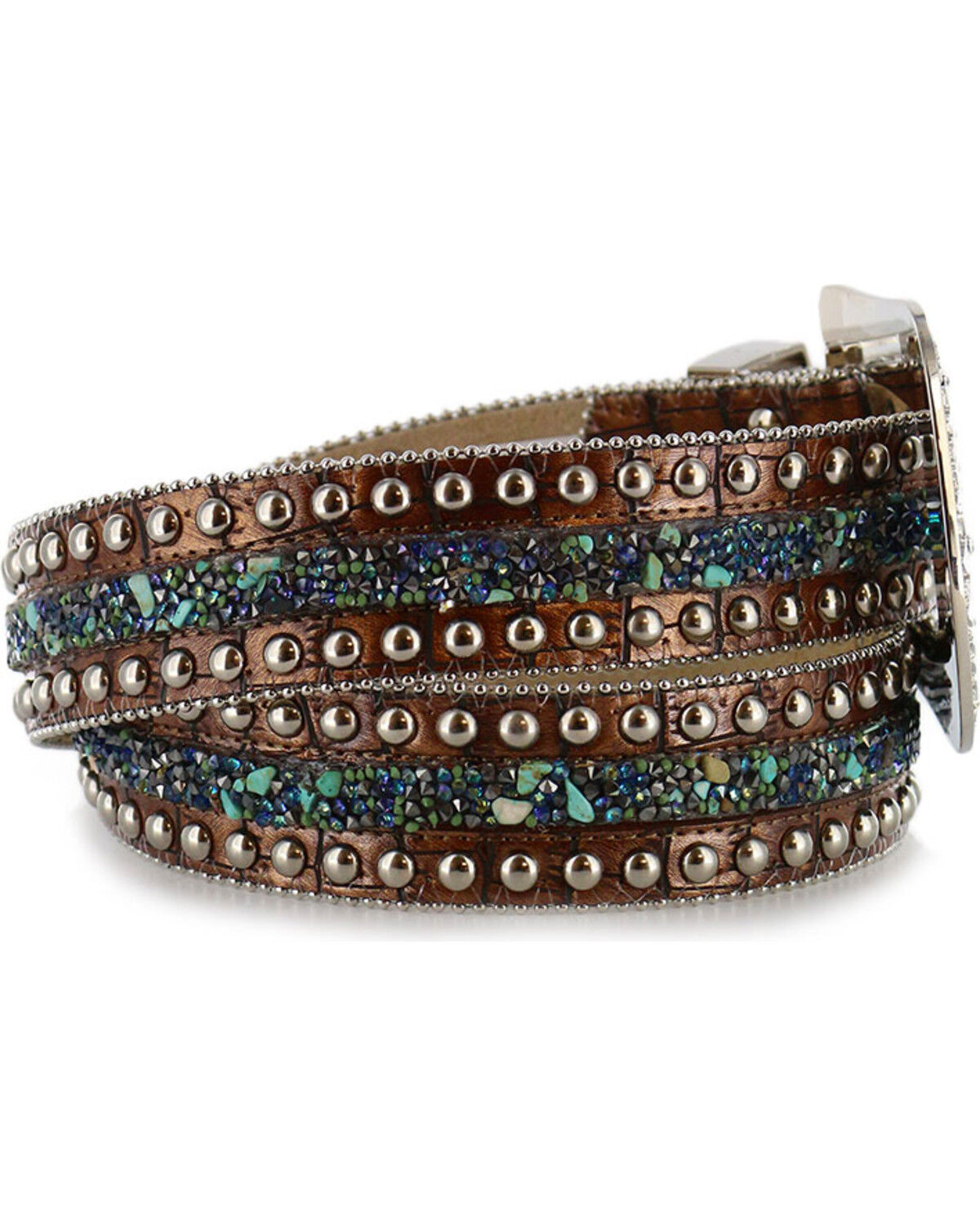 Image #2 - Angel Ranch Women's Stud & Stone Western Belt, , hi-res