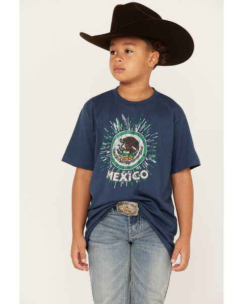 Image #1 - Cody James Boys' Mexico Burst Short Sleeve Graphic T-Shirt, Navy, hi-res