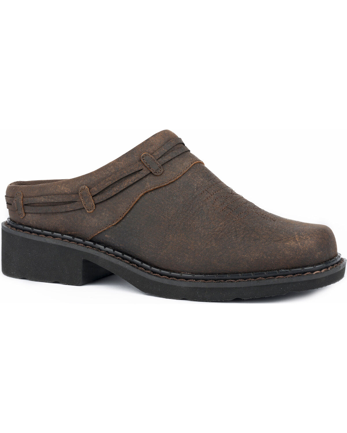 womens leather slip on mules