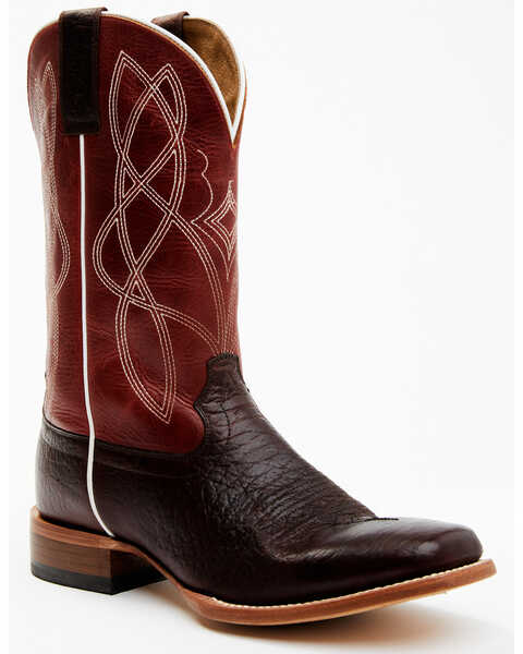 RANK 45® Men's Deuce Western Boots - Broad Square Toe, Red/brown, hi-res