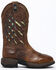 Brothers & Sons Men's Scratch American Flag Lite Performance Western Boots - Square Toe, Brown, hi-res