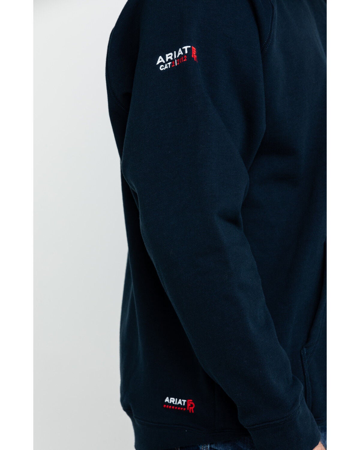 Image #5 - Ariat Men's FR Primo Fleece Logo Hooded Work Sweatshirt - Big, Navy, hi-res