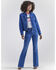 Image #6 - Wrangler® X Barbie™ Women's Dark Wash Barbie™ Logo Zip Front Denim Jacket, Dark Wash, hi-res