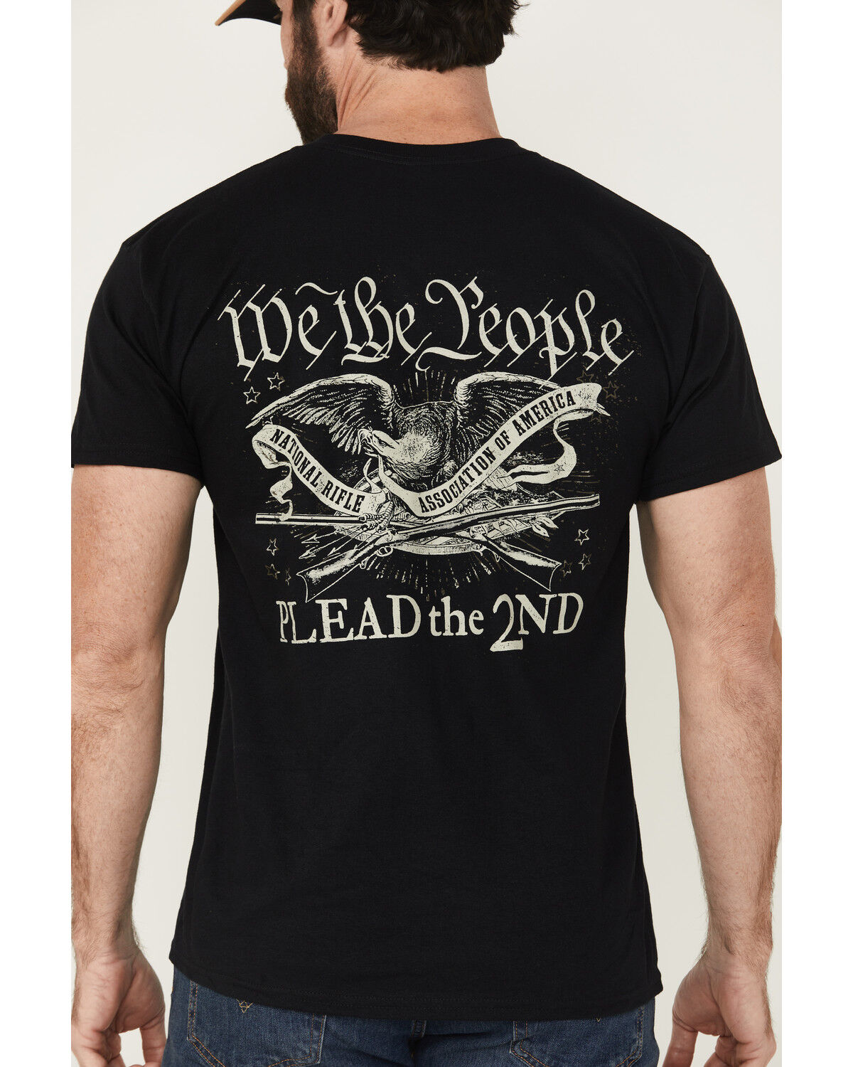 Image #4 - Buckwear Men's NRA We Plead The 2nd Short Sleeve Graphic Shirt, Black, hi-res
