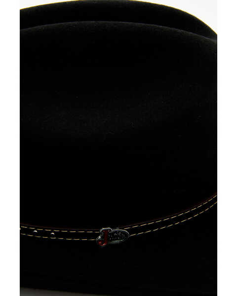Image #2 - Justin Black Hills Jr 2X Felt Cowboy Hat , Black, hi-res