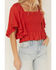 Image #3 - Shyanne Women's Ruffle Sleeve Top, Red, hi-res