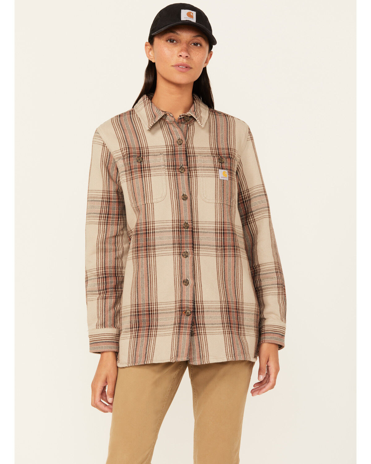 Image #1 - Carhartt Women's Loose Fit Twill Shacket, Rust Copper, hi-res