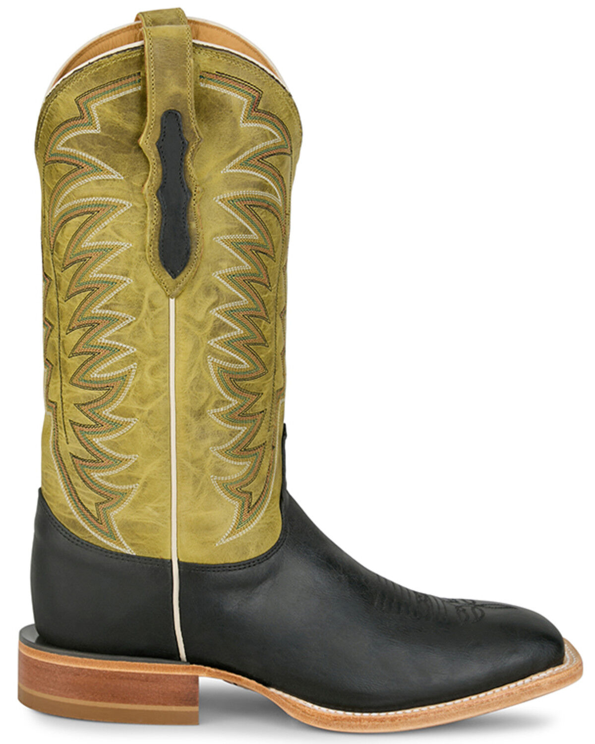Image #2 - Justin Men's Burchett Western Boots - Broad Square Toe, Black, hi-res
