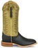 Image #2 - Justin Men's Burchett Western Boots - Broad Square Toe, Black, hi-res