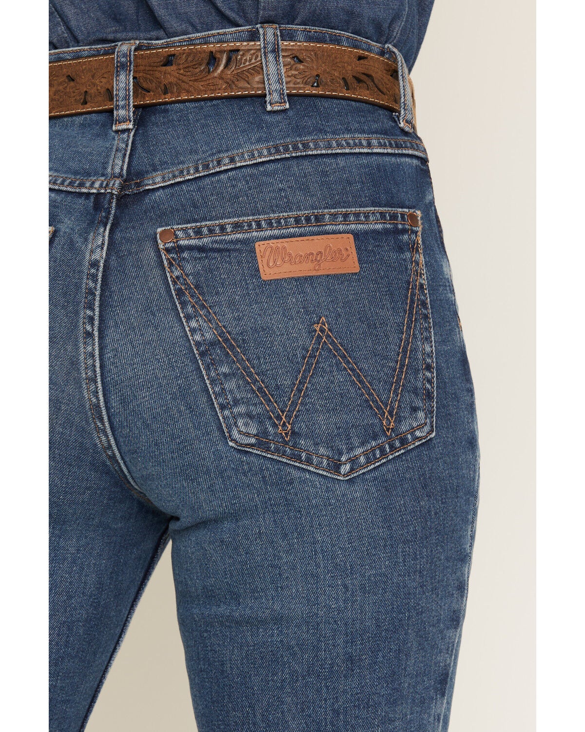 Image #4 - Wrangler Women's Dark Wash High Rise Rodeo Bootcut Stretch Denim Jeans, Dark Wash, hi-res