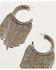 Wonderwest Women's Rhinestone Fringe Hoop Earrings , Silver, hi-res