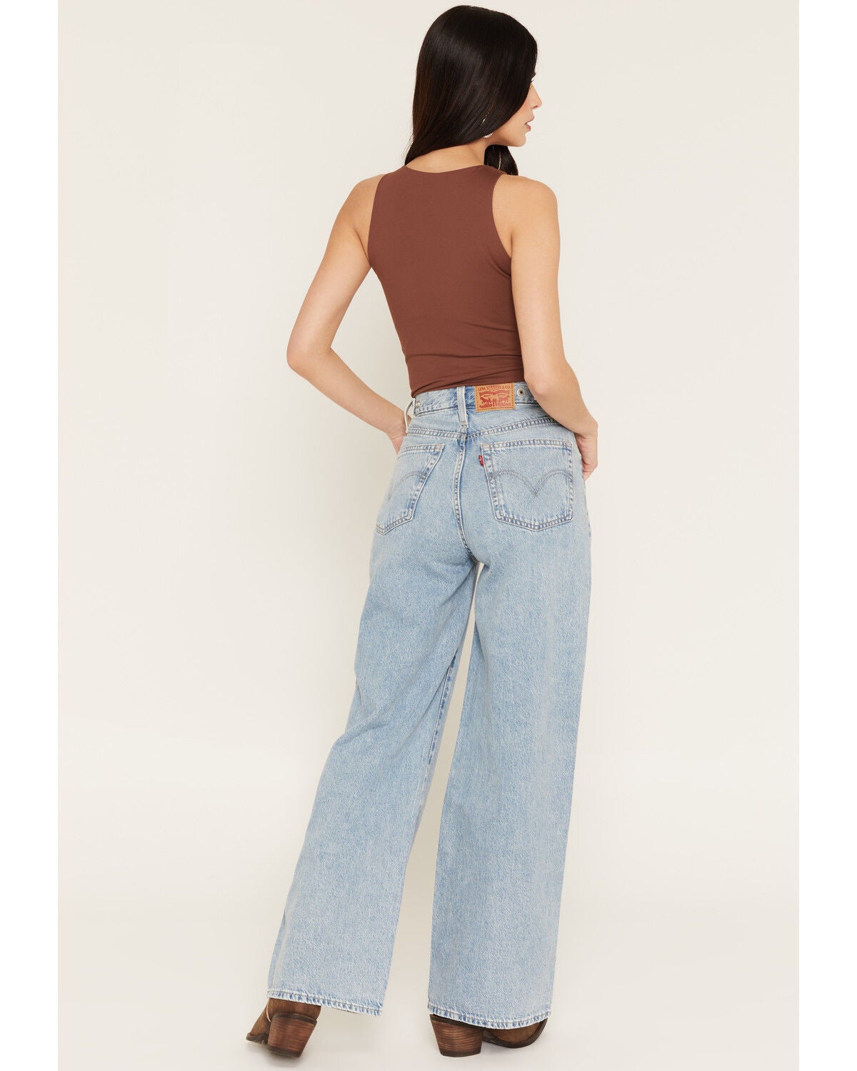 Image #3 - Levi's Women's Invested Indigo Light Wash Cinch Baggy Denim Jeans, Light Wash, hi-res